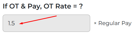 If OT & Pay, OT Rate = ? setting