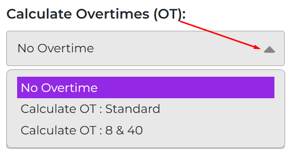Calculate Overtimes setting